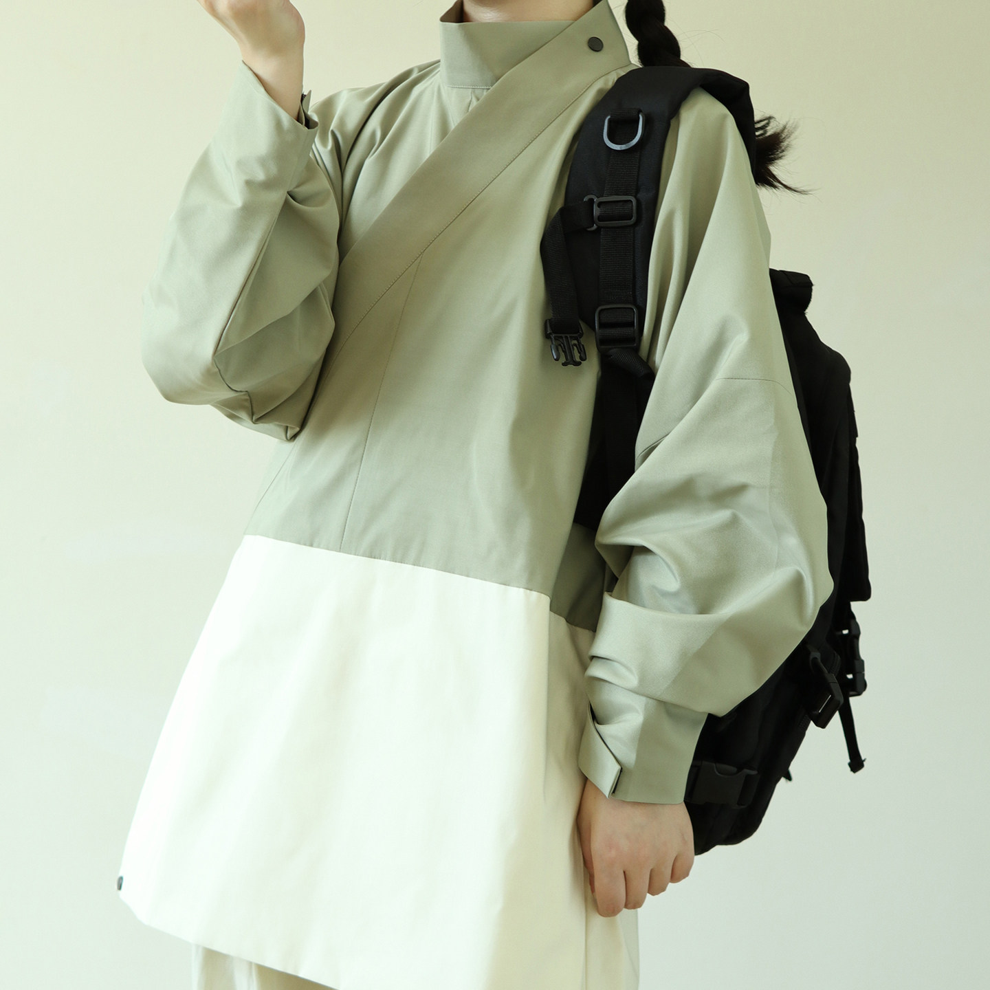 摸鱼儿晋制改良曲领襦冲锋衣汉服