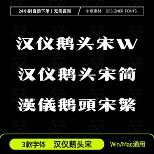 汉仪鹅头宋简繁W 广告创意海报标题字体Wps/Ps/Ai/Cdr设计素材库