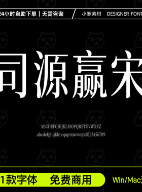 司源赢宋 免费商用高级感优雅创意字体包Ps/Ai/Cdr设计素材字体库