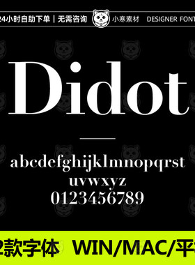 Didot 经典衬线英文时尚杂志设计师字体包Ps/Ai/Cdr设计素材字库