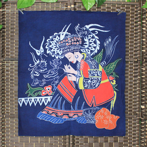 苗族蜡染画中号餐厅客厅布画