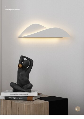 ins山川日月壁灯床头卧室简约现代客厅背景墙灯酒店过道楼梯墙灯