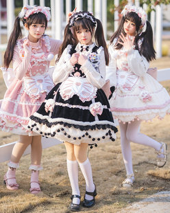 LucyAndLory小奶喵猫冬款jsk毛绒版背带裙Lolita洛丽塔lo裙