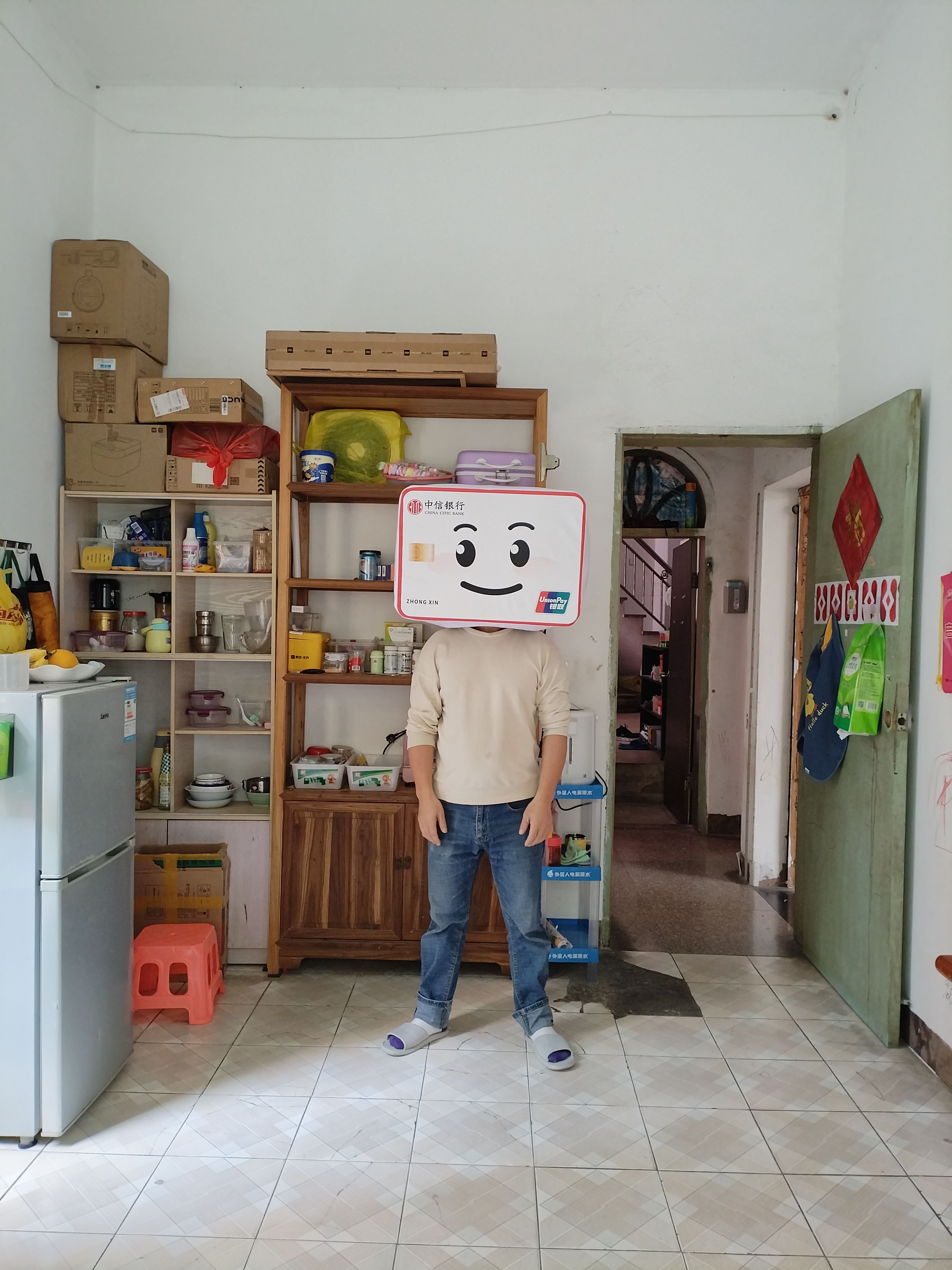 信用卡玩偶头套来图定制人偶服装活动暖场展示道具短视频搞笑玩具