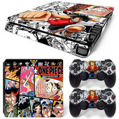 工厂直销PS4SLIM贴纸skin海贼王款 免裁剪 不留胶贴合支持定制