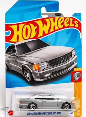 2023M-150号 '89 奔驰 60 SEC AMG 银色风火轮火辣小跑车hotwheel