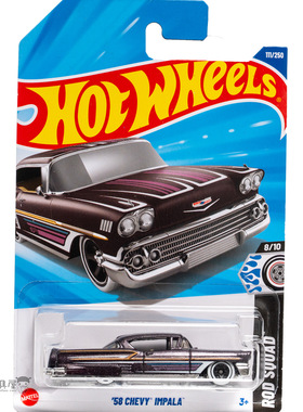2025E-111号'58 CHEVY IMPALA 雪佛兰 黑色风火轮小跑车hotwheels