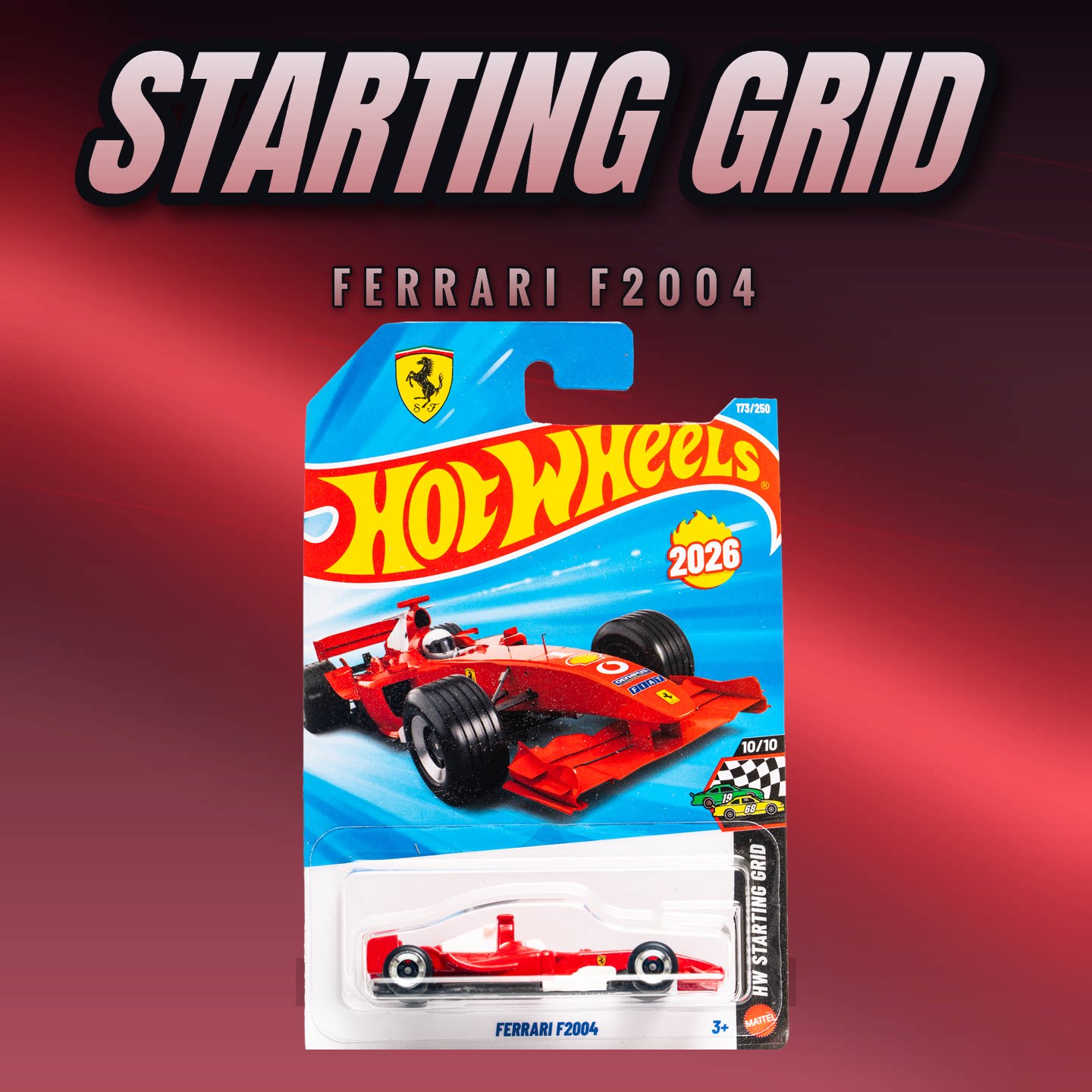 2026M-173号 FERRARI F2004 舒马赫法拉利F1 红色风火轮hotwheels