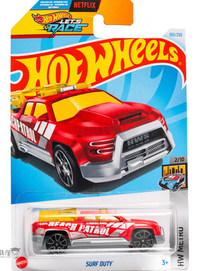 2024K-105号 SURF DUTY 红色 风火轮火辣小跑车hotwheels