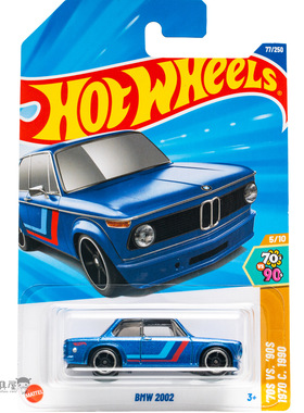 2025N-77号 BMW 2002 蓝色 风火轮火辣小跑车hotwheels