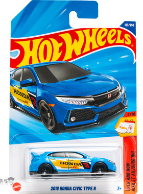 2025N-123号 2018 本田思域TYPE R 蓝色 风火轮小车hotwheels