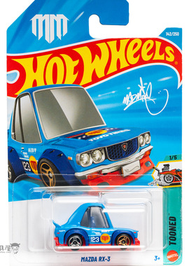 2026E-142号 马自达RX-3 Q版 蓝色 风火轮火辣小跑车hotwheels