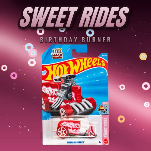 2026P-82号 BIRTHDAY BURNER 生日蛋糕车 红色 风火轮车hotwheels