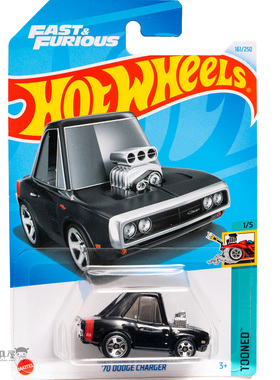 2024J-161号 '70 Q版道奇战马 黑色风火轮火辣小跑车hotwheels
