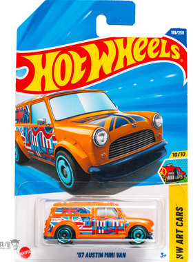 2025H-169号 '67 AUSTIN MINI VAN 奥斯汀 橙色 风火轮hotwheels
