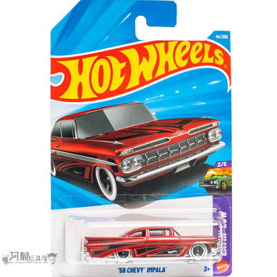 44号 '59 CHEVY IMPALA 雪佛兰 红色 风火轮火辣小跑车hotwheels
