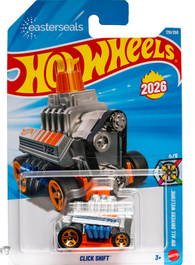 2026K-178号 CLICK SHIFT 引擎车 银色 风火轮小车hotwheels
