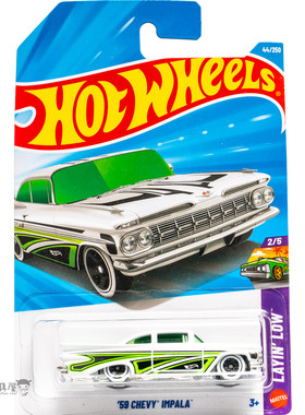 2026G-44号 '59 CHEVY IMPALA 雪佛兰 白色风火轮小跑车hotwheels