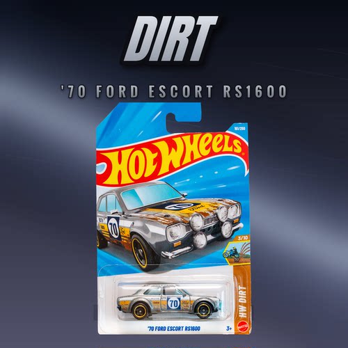 2026P-161号 '70 福特ESCORT RS1600银色风火轮小跑车hotwheels