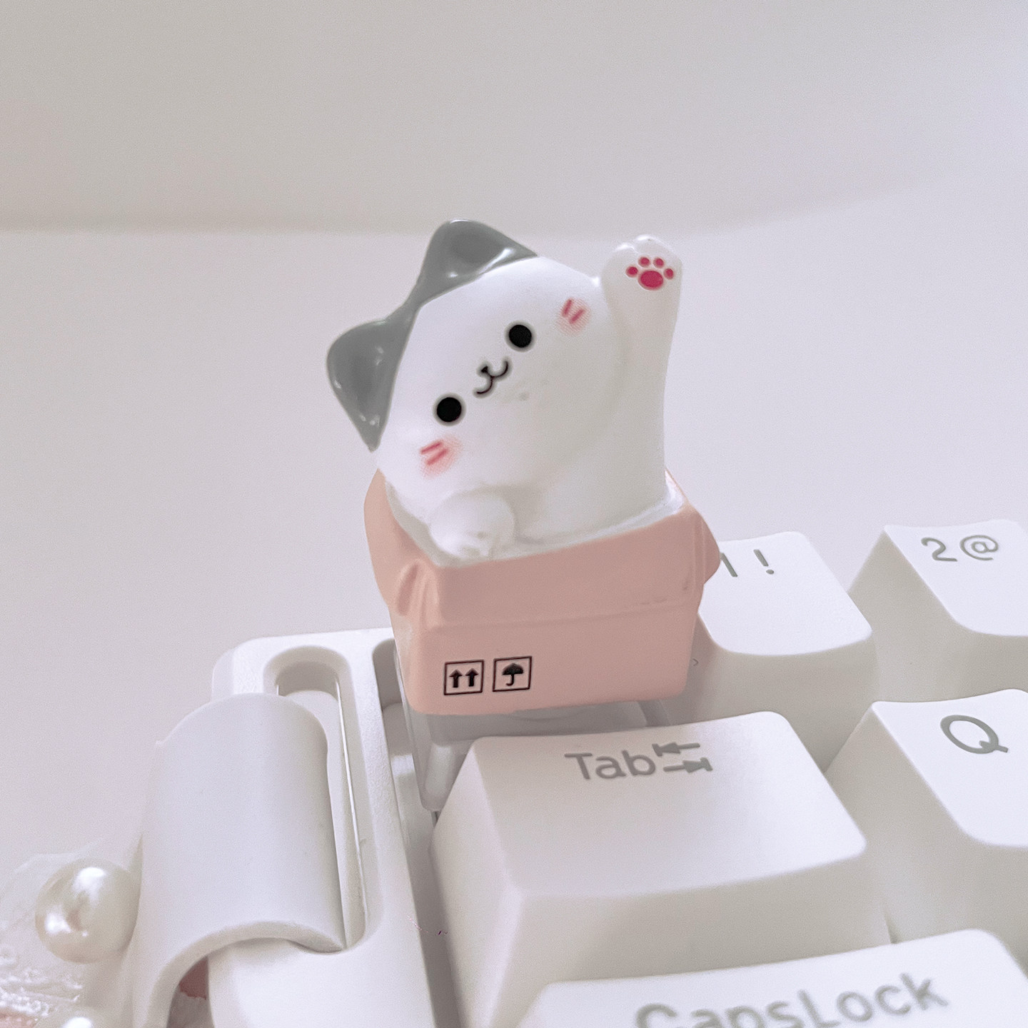 可爱猫咪透光立体机械键盘十字轴