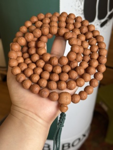 尼泊尔凤眼菩提子108颗红皮密度高备珠手串项链佛珠天然