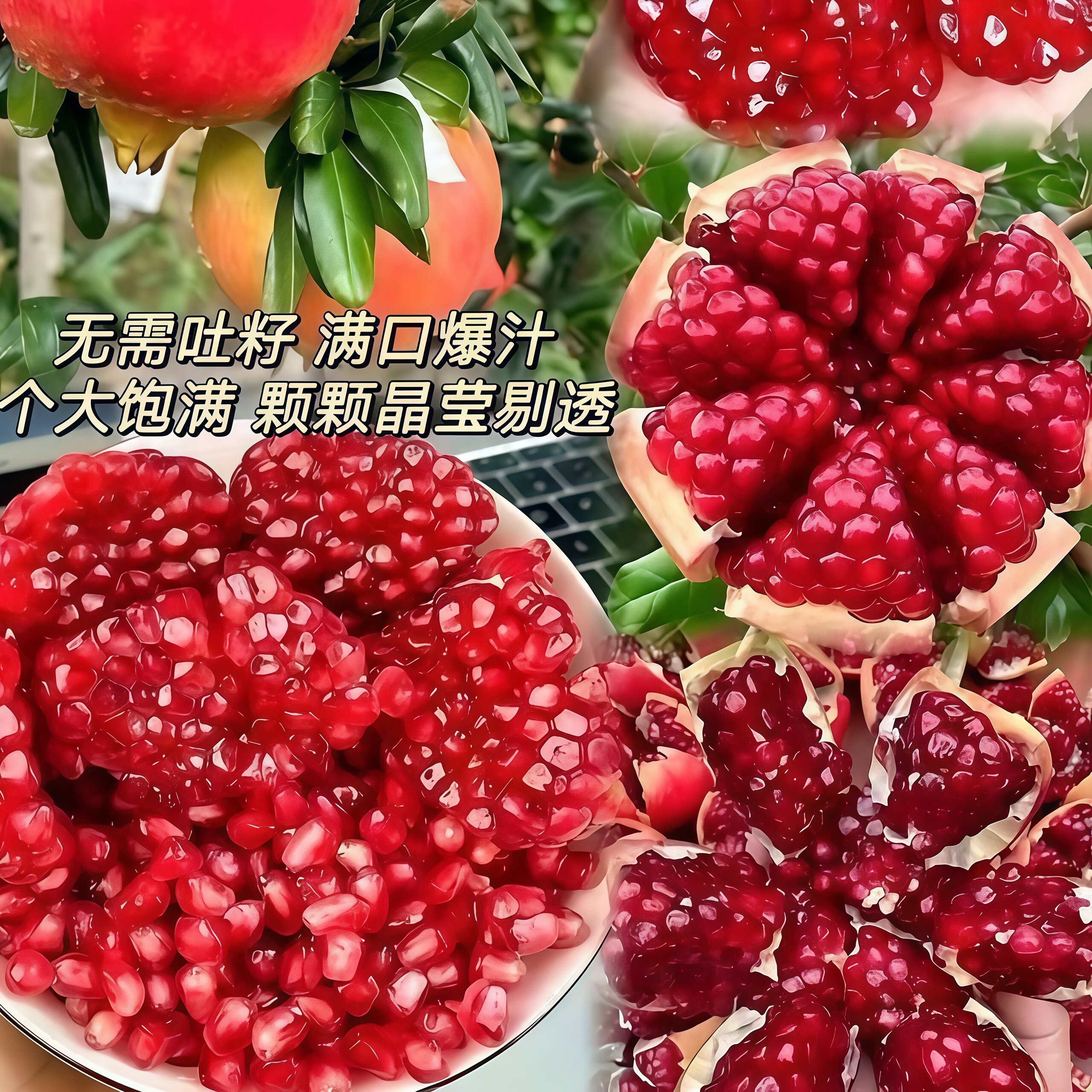 四川品质会理新鲜软子石榴现摘现发当季产地直发水果突尼斯甜石榴