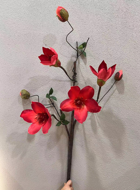 高档保湿手感仿真木棉花干花假花家居装饰插花客厅样板房装饰花