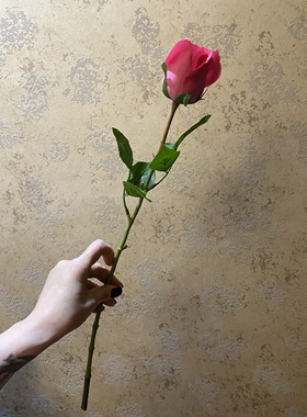 情人节魔术玫瑰一分四YRose舞台单手玫瑰仿真手感花魔术道具假花