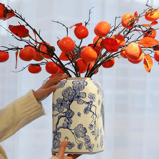 青花瓷陶瓷花瓶高级感客厅水培插花瓶桌面装 新中式 饰品梅花储物罐