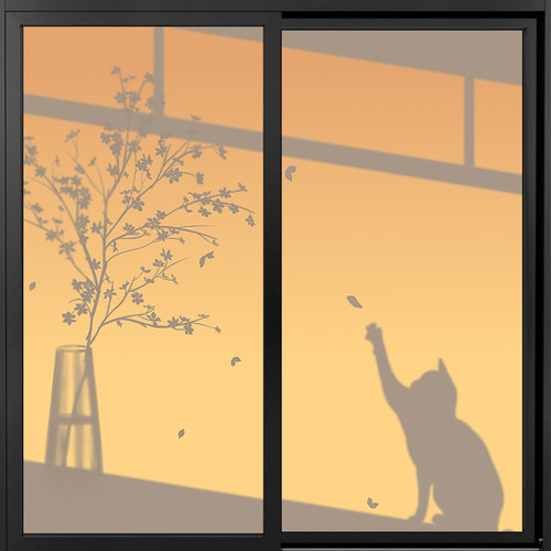 卧室全遮光神器玻璃贴纸遮阳玻璃门装饰遮挡阳光房窗户防晒隔热膜