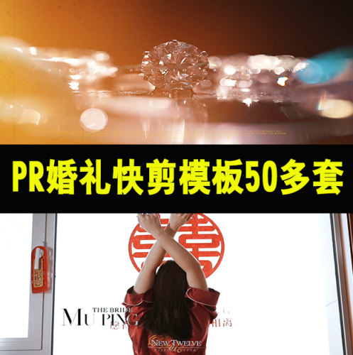 PR婚礼快剪模板15秒30秒预告花絮朋友圈纪实时尚片头视频素材MV
