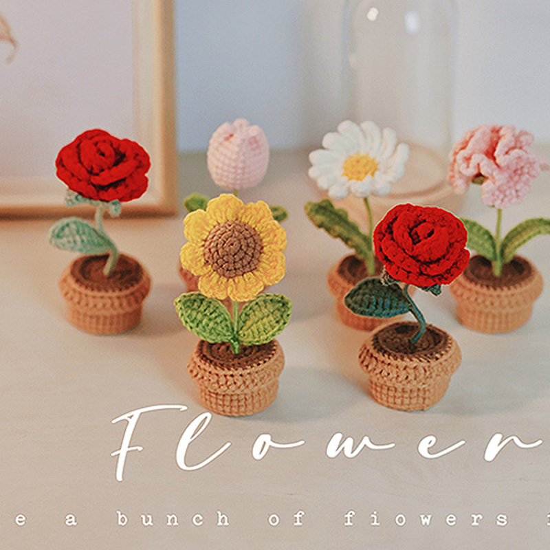 春节手工编织diy玫瑰花束毛线勾钩针送女友材料包向日葵礼物,服饰配件/皮带/帽子/围巾,DIY编织材料包,淘宝优惠券,粉丝福利购,淘宝优惠卷