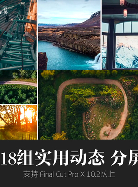 FCPX中文插件YAKFX SLICE实用运动分屏18组final cut pro x效果