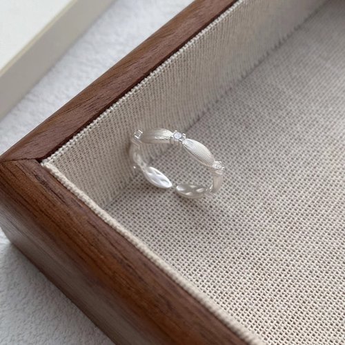 纯银拉丝戒指女温柔足银999开口