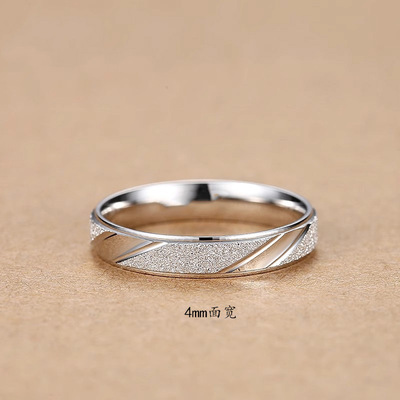 足银999菱形钉砂戒指纯银男女士