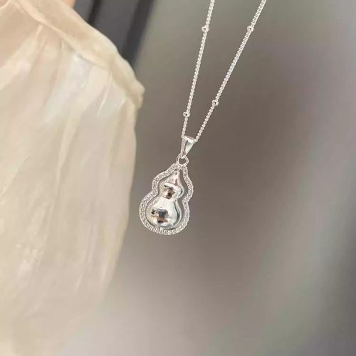 990足银福禄生财葫芦纯银项链女