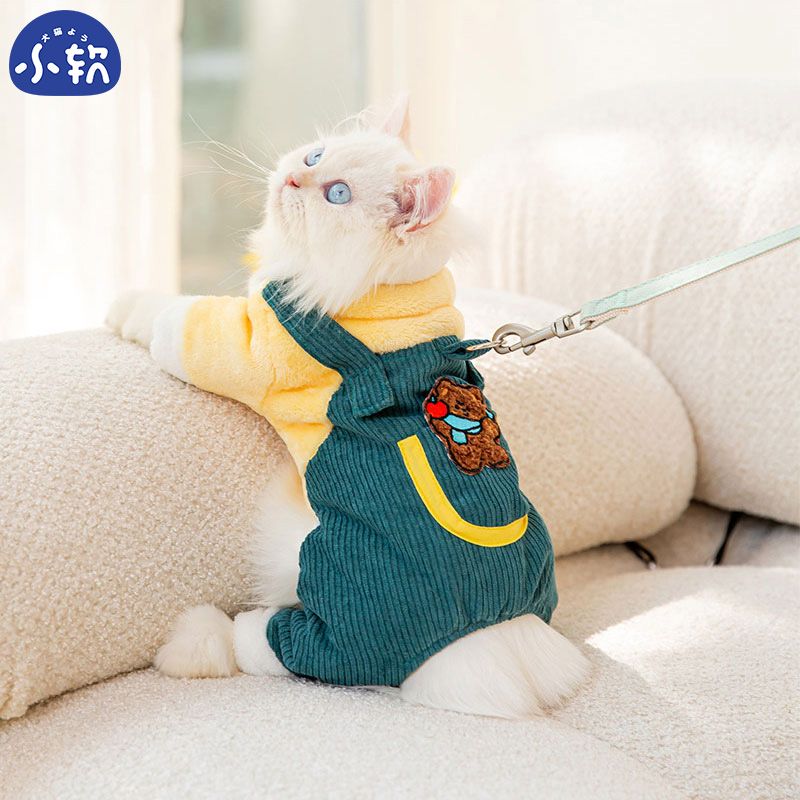 2022新款背带裤小猫咪衣服防掉毛布偶英短蓝猫暹加菲猫宠物衣服