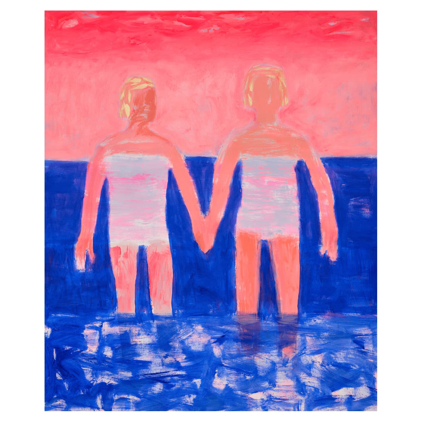 装饰画 日暮时分的恋人 现代简约梦幻浪漫人物画客厅玄关竖款挂画