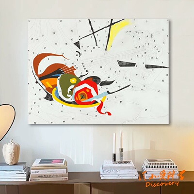 装饰画挂画 带数字的小提琴 AW 小众艺术抽象画 玄关餐厅客厅墙画