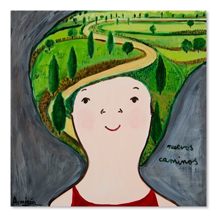 装饰画挂画 新道路 EA 可爱童趣女孩人物画 玄关餐厅走廊墙方形画