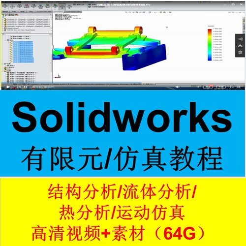 Solidworks 有限元教程结构/流体/ 热/运动仿真视频素材（64G）