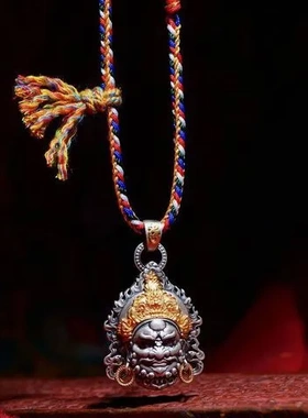 吊坠泰莉925纯银护身符手工鎏金圆满男女款小众首饰佛像黄财神情