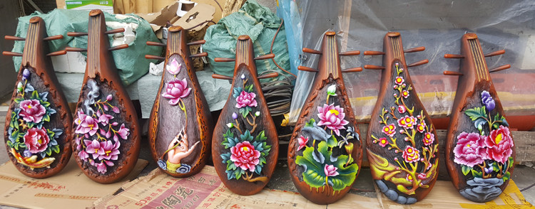 家装木雕 装饰画 送礼礼品 云南丽江木雕挂件 摆件 复古琵琶浮雕