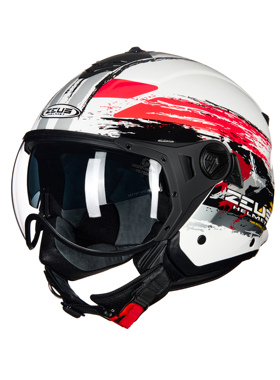 瑞狮头盔男女士四季通用摩托车半盔双镜片大码夏季四分之三盔