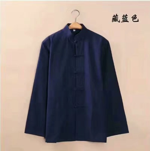 纯棉老粗布短袖衬衫居士服唐装
