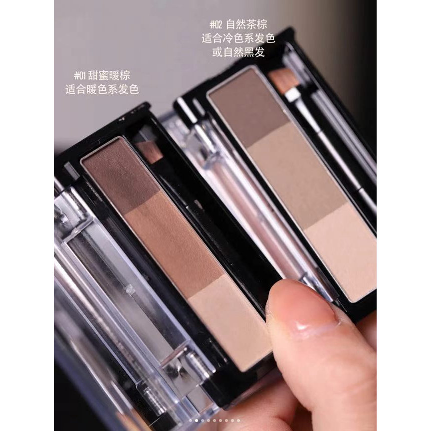 画眉修容眼影~Kissme柔雾立体塑型三色眉粉/阴影/鼻影带眉粉扫图片