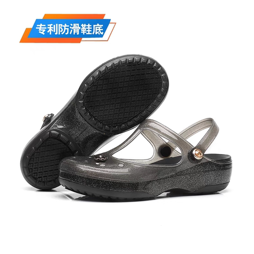 JDOV专利防滑洞洞鞋女夏季外穿防滑厚底软底凉鞋夏款坡跟鞋沙滩鞋