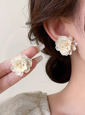 巴黎【设计师】Camping Kiss甜美时尚花朵耳钉高级感百搭耳环耳饰