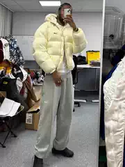 Drill Style American Hip-Hop Street Dance Embroidered Letter Knit Sweatpants for Men, Loose Fit Sports Jogger Pants