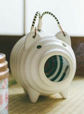 万古烧  职人手作 小猪陶瓷蚊香架 中川政七 kamoshika 日本直邮